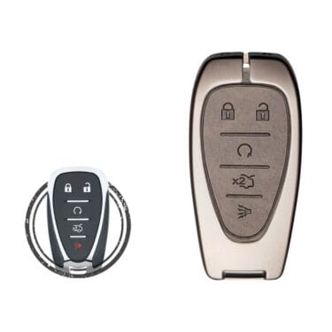 Zinc Alloy and Leather Key Cover Case 5 Button w/ Start For Chevrolet Cruze Camaro