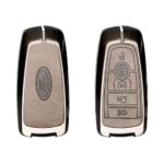 Zinc Alloy and Leather Key Cover Case 5 Button For Ford Expedition Explorer Edge Mustang (1)