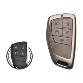 Zinc Alloy and Leather Key Cover Case 5 Button For GMC Yukon Chevrolet Suburban Tahoe Buick