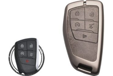 Zinc Alloy and Leather Key Cover Case 5 Button For GMC Yukon Chevrolet Suburban Tahoe Buick