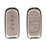 Zinc Alloy and Leather Key Cover Case 5 Button For Jeep Compass Grand Cherokee (1)