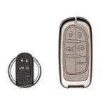 Zinc Alloy and Leather Key Cover Case 5 Button For Jeep Compass Grand Cherokee