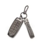 Zinc Alloy and Leather Key Cover Case 6 Button w/ Panic For 2021 Hyundai Genesis G80 (2)