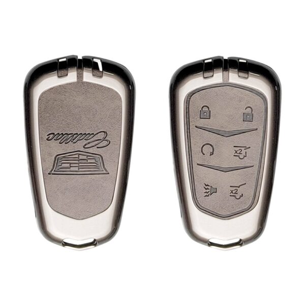 Zinc Alloy and Leather Key Cover Case 6 Button For Cadillac Escalade (1)