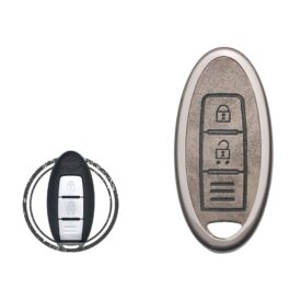 Zinc Alloy and Leather Key Cover Case 2 Button For Nissan X-Trail Note Micra