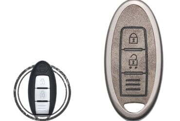 Zinc Alloy and Leather Key Cover Case 2 Button For Nissan X-Trail Note Micra