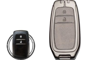 Zinc Alloy and Leather Key Cover Case 2 Button For Toyota Hilux Land Cruiser Smart Key Remote