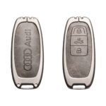 Zinc Alloy and Leather Key Cover Case 3 Button For Audi A4 A5 A6 A7 A8 S4 S5 Q5 Smart Key Remote (1)