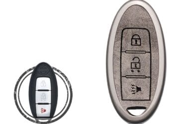 Zinc Alloy and Leather Key Cover Case 3 Button For Nissan Armada Versa Murano Rogue
