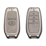 Zinc Alloy and Leather Key Cover Case 3 Button For Toyota Hilux Land Cruiser Smart Key Remote (1)