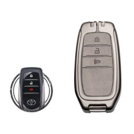 Zinc Alloy and Leather Key Cover Case 3 Button For Toyota Hilux Land Cruiser Smart Key Remote