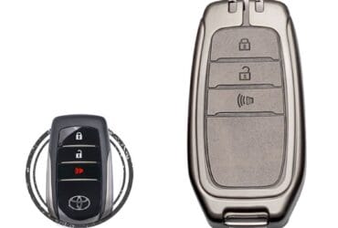 Zinc Alloy and Leather Key Cover Case 3 Button For Toyota Hilux Land Cruiser Smart Key Remote