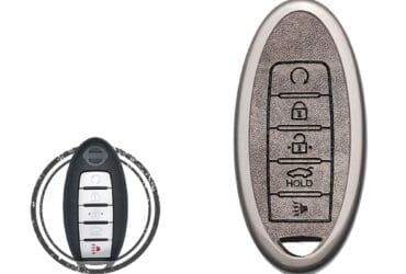 Zinc Alloy and Leather Key Cover Case 5 Button For Nissan Maxima Altima Murano Pathfinder