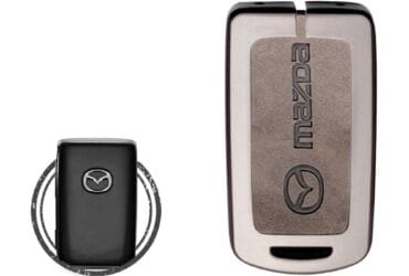 Zinc Alloy and Leather Key Cover Case For 2019-2023 Mazda 3 6 CX-5 CX-9 CX-30 Smart Key Remote
