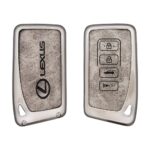 Zinc Alloy and Leather Key Cover Case 4 Button For 2013-2020 Lexus ES GS RC IS Smart Key Remote (1)