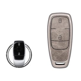 Zinc Alloy and Leather Key Cover Case 2 Button For Mercedes Benz E-Series Remote Key