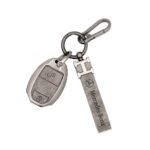 Zinc Alloy and Leather Key Cover Case 2 Button For 2001-2014 Mercedes Benz Fobik Key Remote (2)