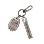 Zinc Alloy and Leather Key Cover Case 3 Button For 2001-2014 Mercedes Benz A / B / C / CLK / E / S / SLK Class Fobik Key Remote (2)