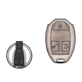 Zinc Alloy and Leather Key Cover Case 3 Button For 2001-2014 Mercedes Benz A / B / C / CLK / E / S / SLK Class Fobik Key Remote
