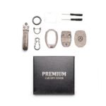 Zinc Alloy and Leather Key Cover Case 3 Button For 2001-2014 Mercedes Benz A / B / C / CLK / E / S / SLK Class Fobik Key Remote (3)