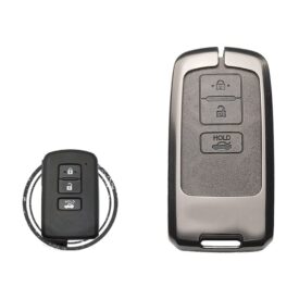 Zinc Alloy and Leather Key Cover Case 3 Button For Toyota RAV4 Highlander