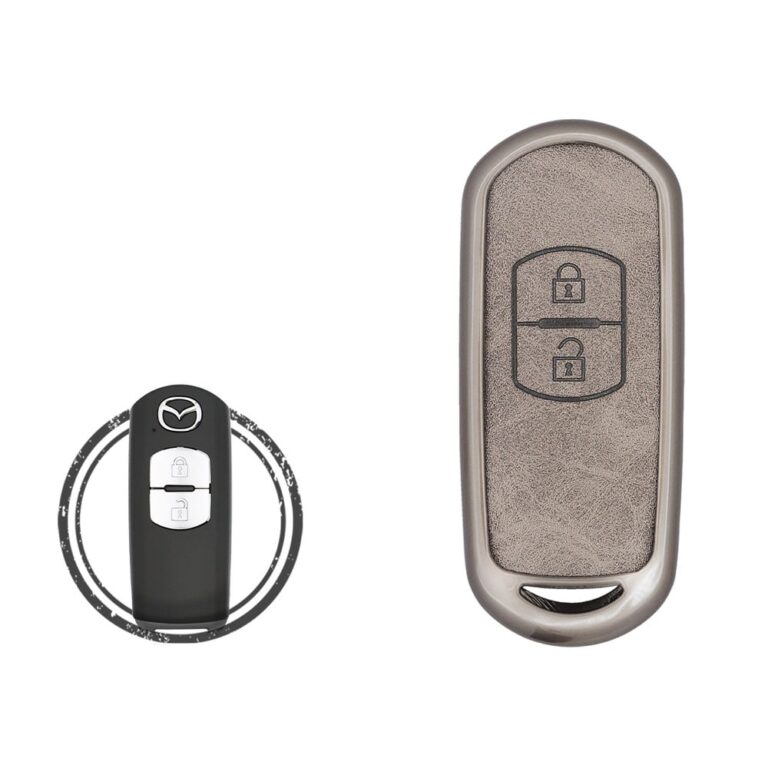 Zinc Alloy and Leather Key Cover 2 Button For Mazda CX-5 Smart Key