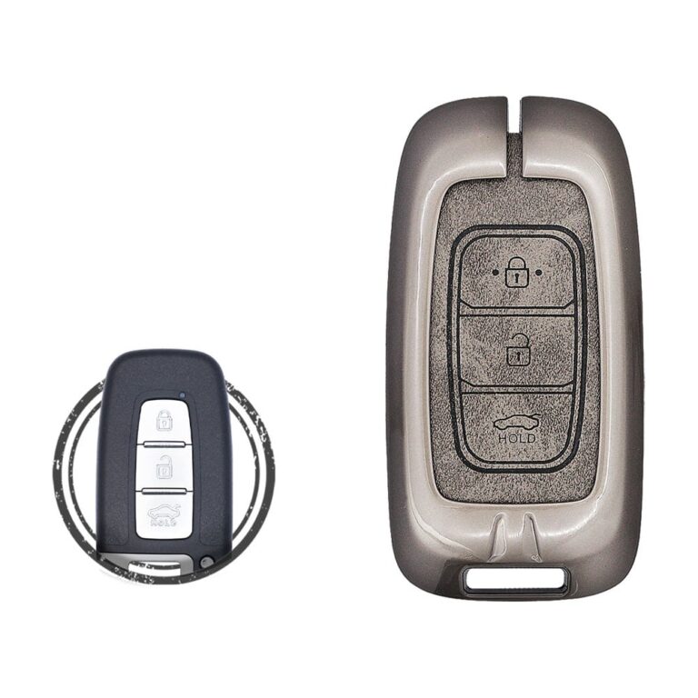 Zinc Alloy and Leather Key Cover Case 3 Button For Sonata Tucson Veloster