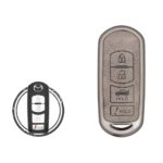 Zinc Alloy and Leather Key Cover Case 4 Button For Mazda 3 / 6 / MX-5 Miata Smart Key