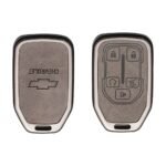 Zinc Alloy and Leather Key Cover Case 5 Button For 2017-2020 Chevrolet Smart Key HYQ1EA (1)