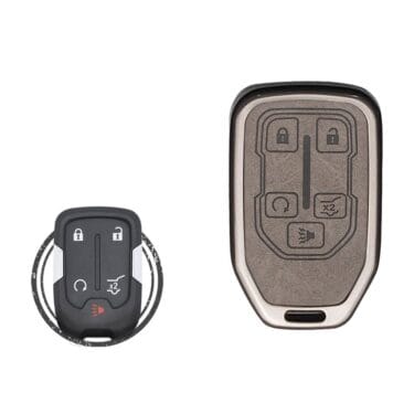 Zinc Alloy and Leather Key Cover Case 5 Button For 2017-2020 Chevrolet Smart Key HYQ1EA