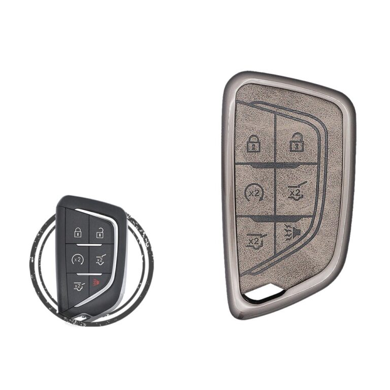 Zinc Alloy and Leather Key Cover 6 Button For 2021-2022 Cadillac Escalade Smart Key YG0G20TB1