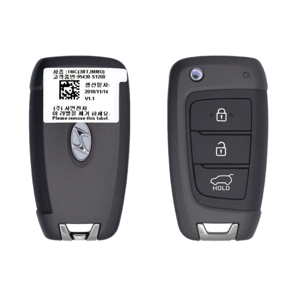 2018-2019 Original Hyundai Santa Fe Flip Key Remote 3 Button 433MHz 95430-S1200