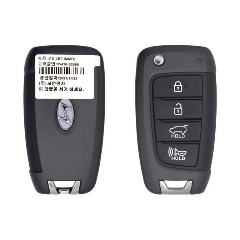 2018-2020 Original Hyundai Santa Fe Flip Key Remote 3 Button 433MHz 95430-S2000 OEM