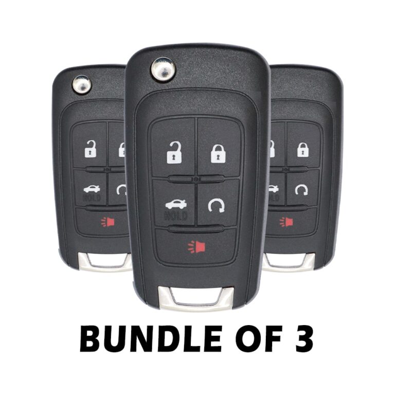 Pack of 3 2013-2015 Chevrolet Malibu Impala Flip Key Remote 5-Button 433MHz 13586118