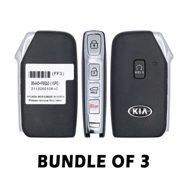 3 X 2018-2022 Genuine KIA K7 Smart Key 5 Button 433MHz 95440-F6510 (OEM)