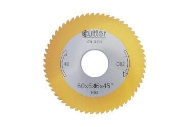 Angle Milling Cutter HSS-TiN Material φ60x6xφ16x45° CH-0111