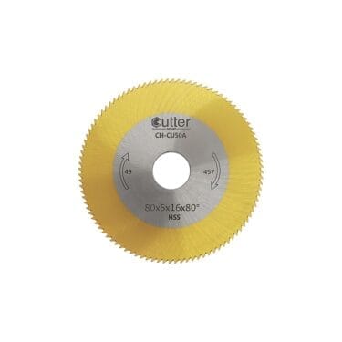 Angle Milling Cutter HSS-TiN Material φ80x5xφ16x80° CH-CU50A