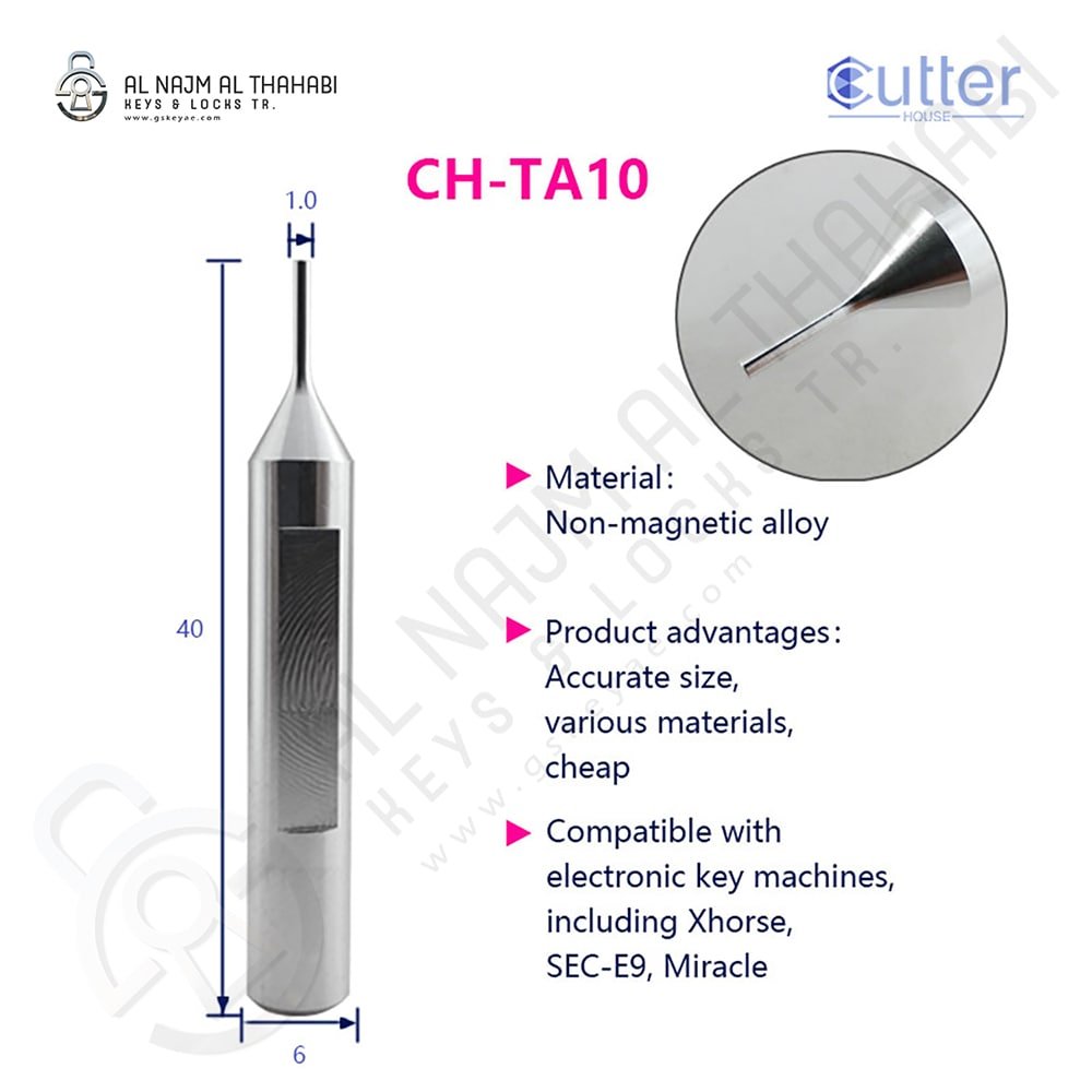 Solid Carbide Tracer Point Non-Magnetic φ1.0x6.0xD6x40 CH-TA10 Features