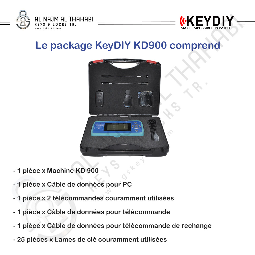 Le package KeyDIY KD900 comprend