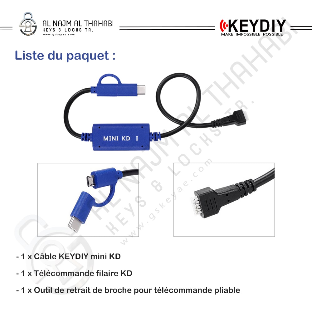 Liste du package KeyDIY Mini KD