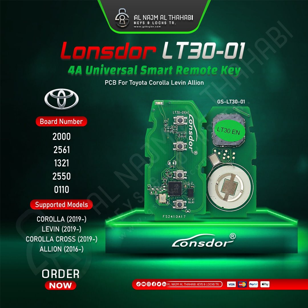 Lonsdor LT30-01 - 4A Universal Smart Remote Key PCB For Toyota Corolla Levin Allion (3)