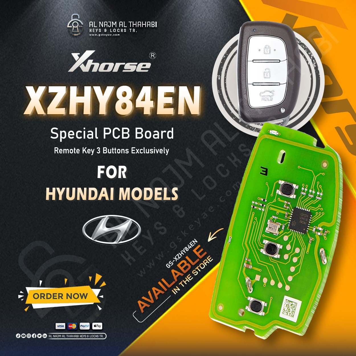 Xhorse XZHY84EN Special PCB Board Remote Key 3 Buttons Exclusively For Hyundai Models (3)