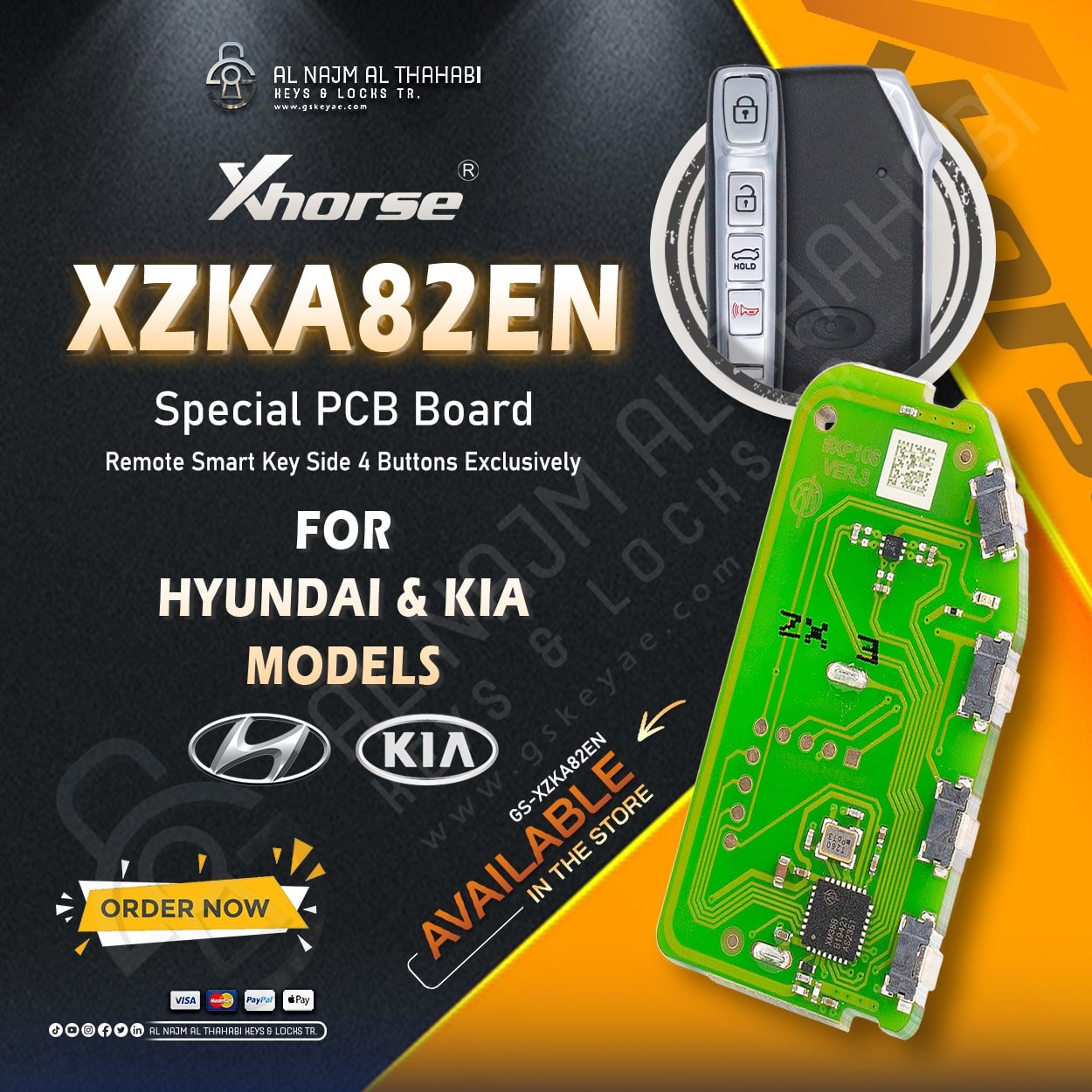 Xhorse XZKA82EN Special PCB Board 4 Side Buttons Exclusively for Hyundai & KIA Models (4)