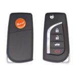 Xhorse XKTO12EN Universal Wire Flip Key Remote 4 Buttons Toyota Type Second Generation