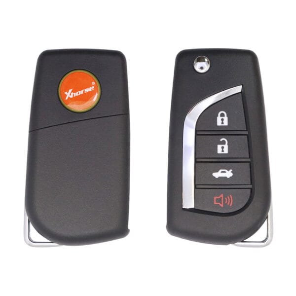 Xhorse XKTO12EN Universal Wire Flip Key Remote 4 Buttons Toyota Type Second Generation