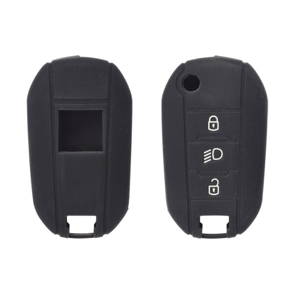 Peugeot Flip Remote Key Silicone Cover Case 3-Button w/ Lights (1)