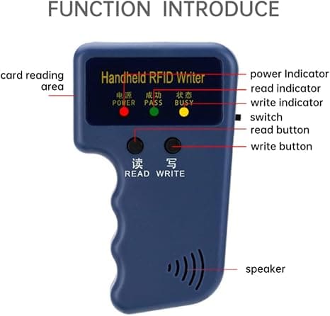 Handheld 125Khz RFID Duplicator Card Reader Copier Writer Parts
