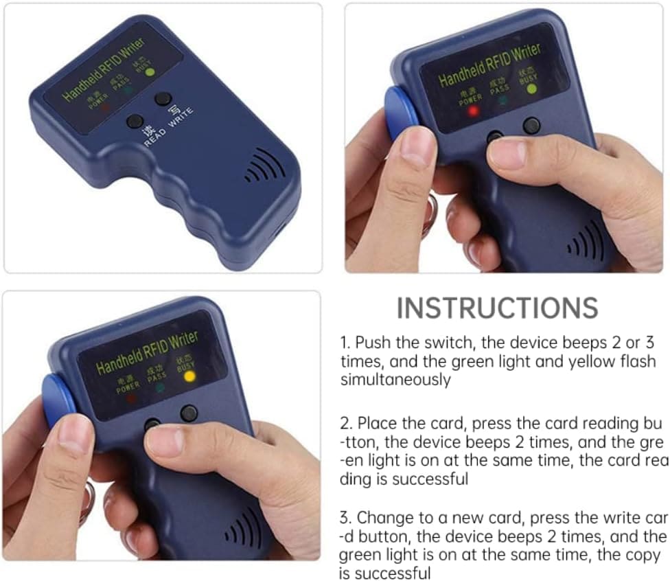 How to USE Handheld 125Khz RFID Duplicator Card Reader Copier Writer