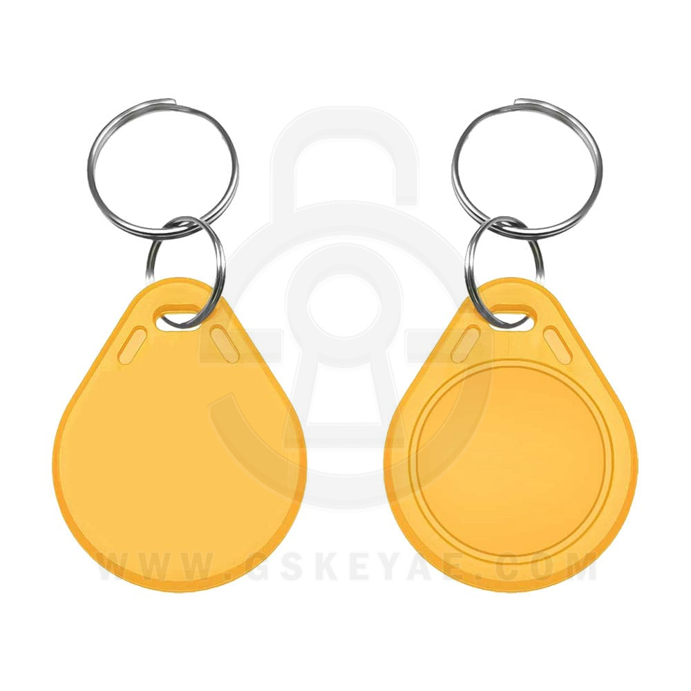 rfid-keyfob-tag-yellow RFID KeyFob Tag – 125 kHz Rewritable Proximity T5577 (Yellow)
