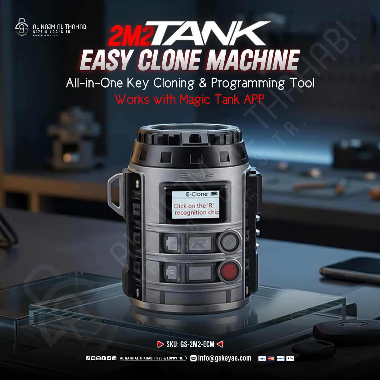 2M2 TANK Easy Clone Machine – All-in-One Key Cloning & Programming Tool Works with Magic Tank APP 1 2M2 TANK Easy Clone Machine Features